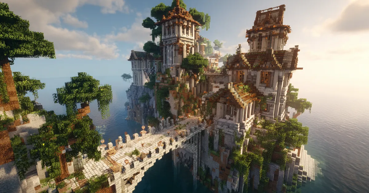 creative minecraft building ideas shown with unique structures