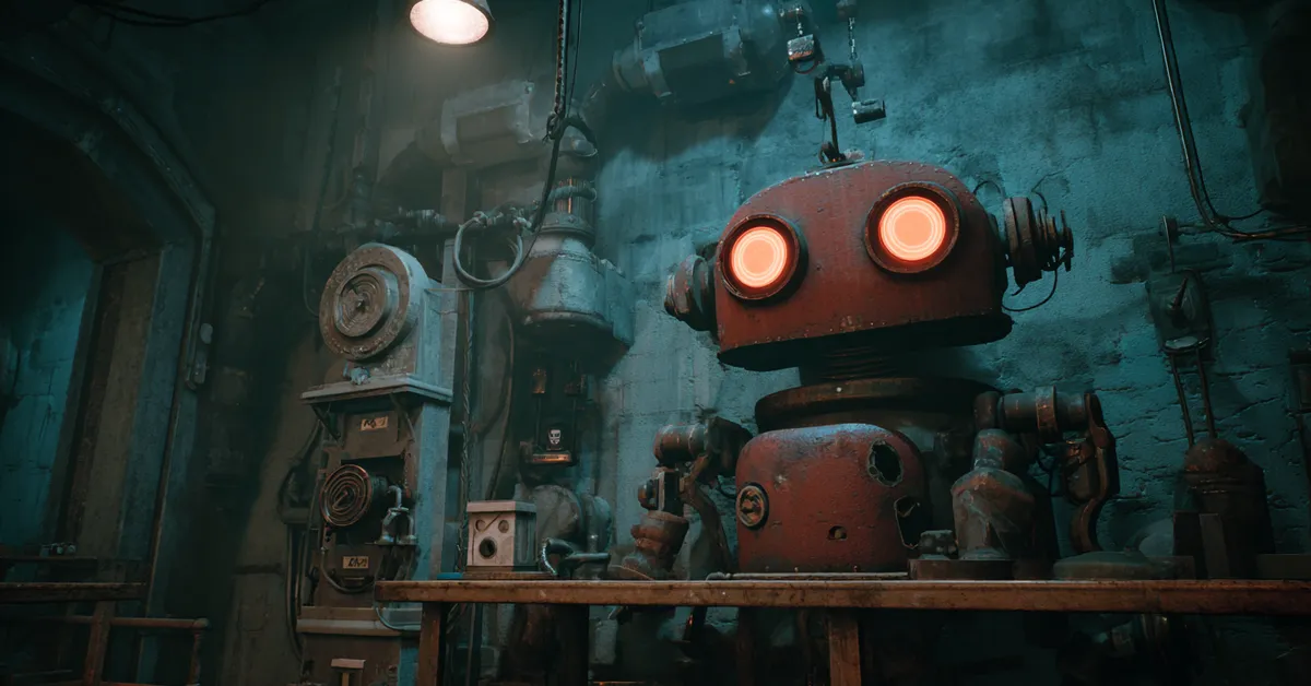 creepy toy factory machinery and glowing eyes from poppy playtime chapter 2