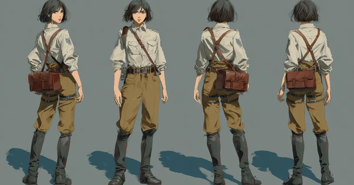 original character concept wearing scout regiment uniform Attack on titan