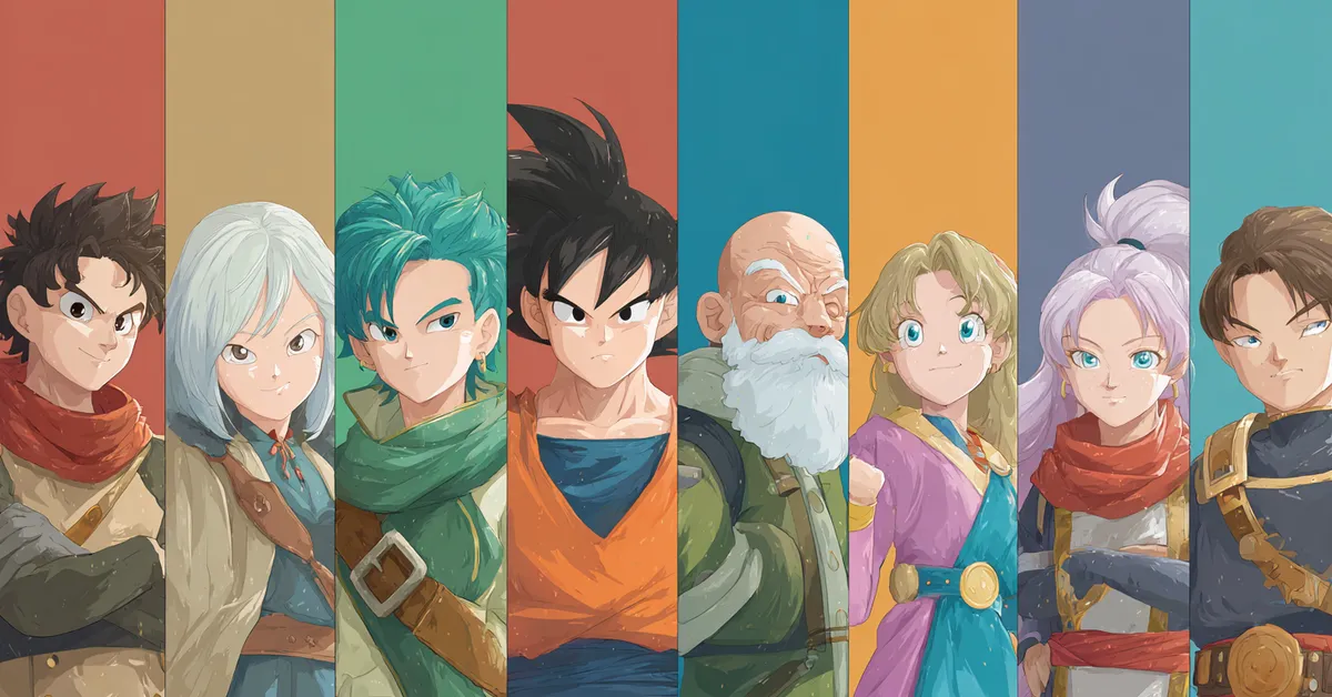 portrait lineup of various dragon ball characters for personality quiz