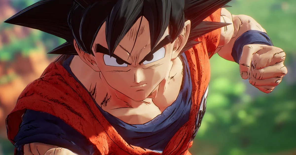 cover-style image of goku from dragon ball kakarot game