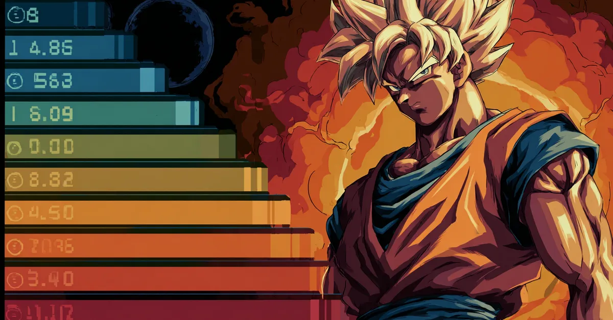 meter graphic showing increasing dragon ball power levels