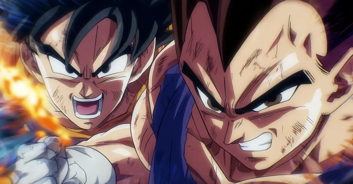 showdown image of goku and vegeta in action (dragon ball)