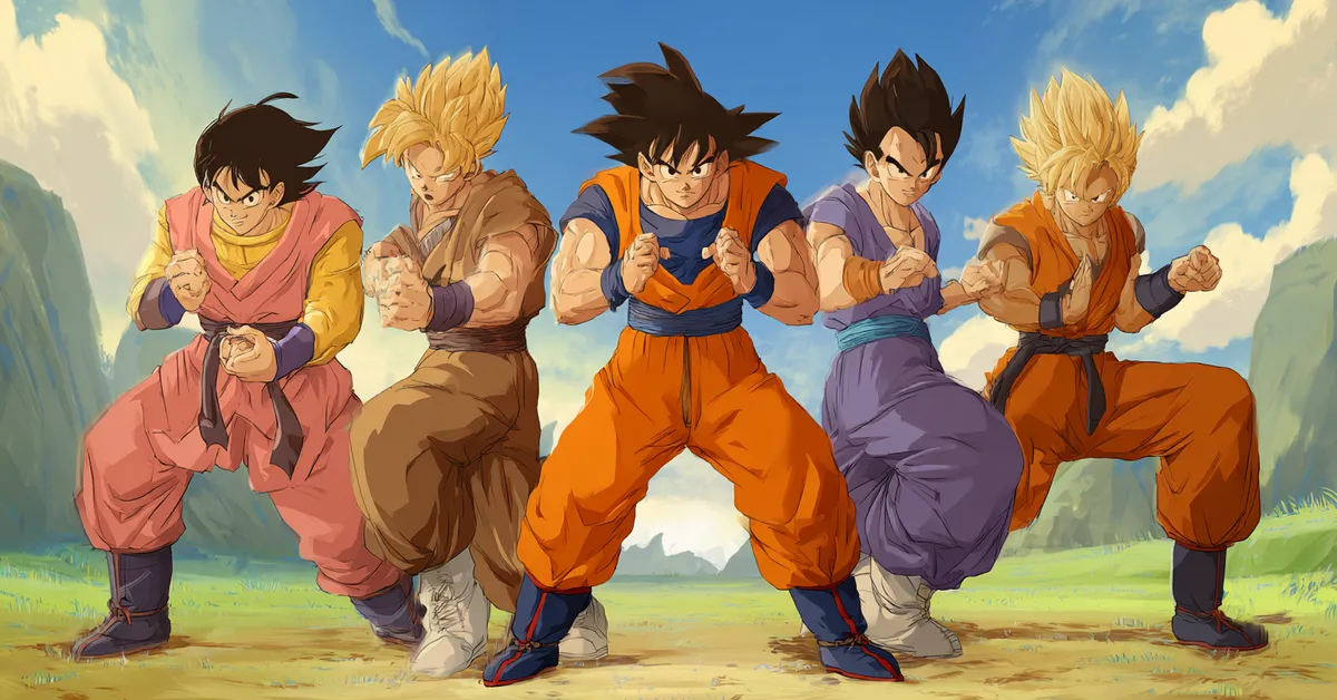 visual of dragon ball z kai cast in fighting stances