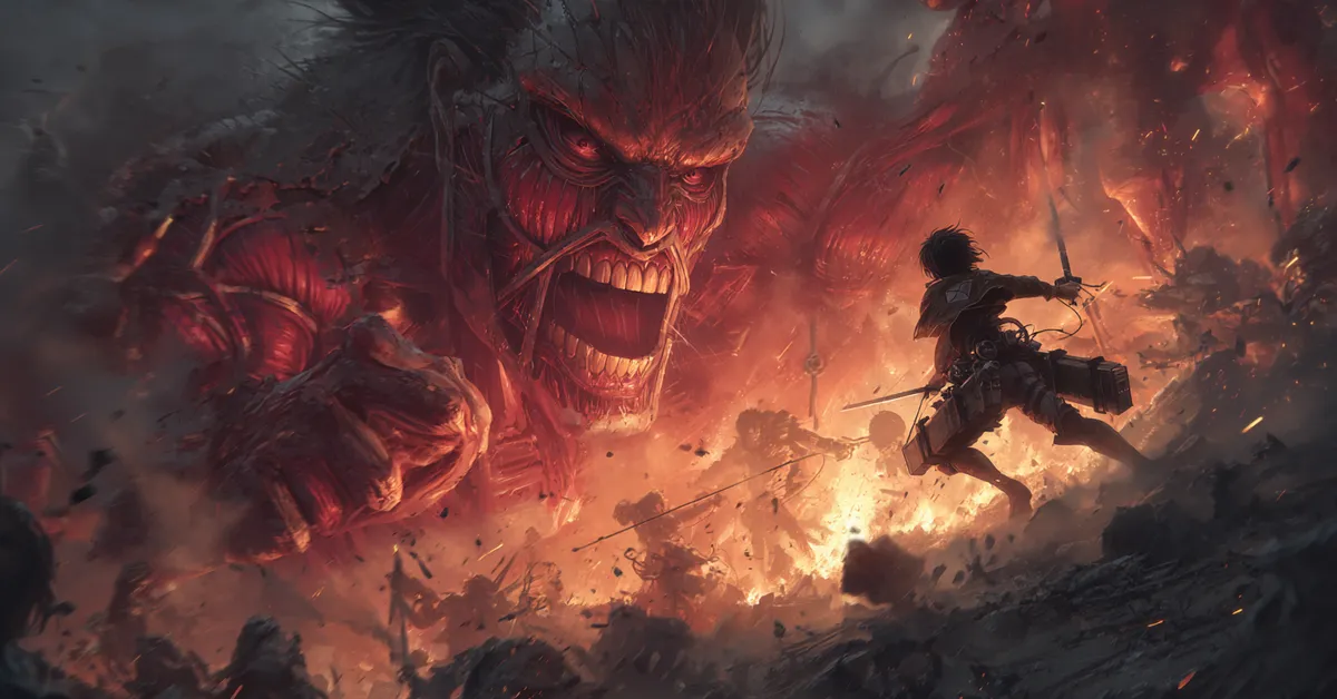 intense battle artwork reflecting the hardest attack on titan challenge