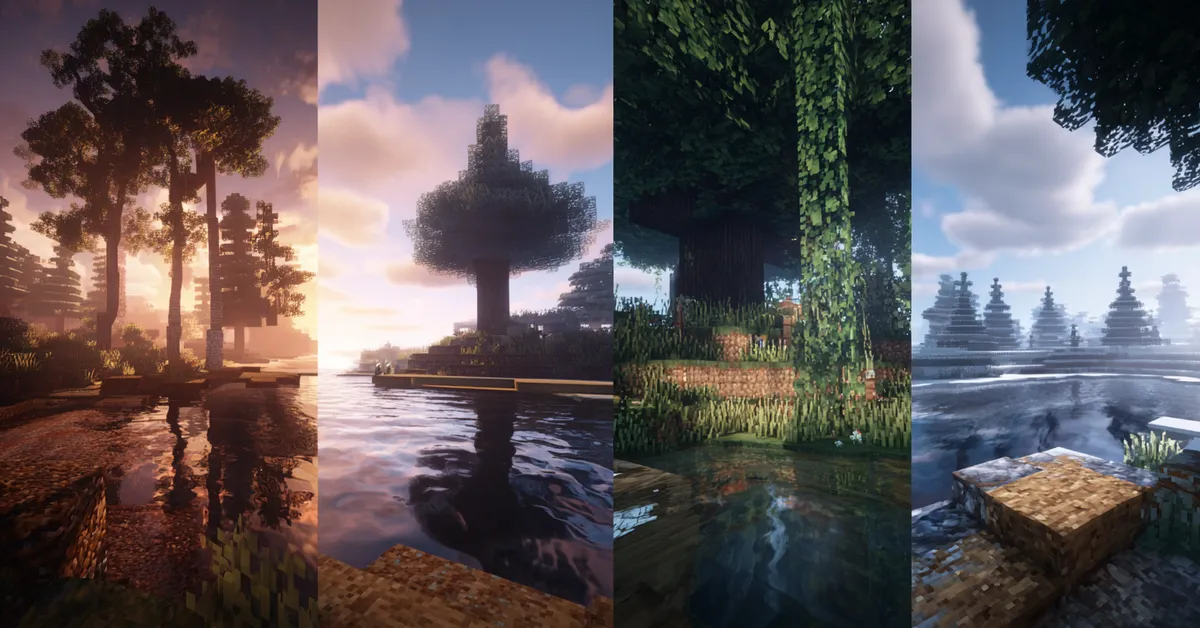 Various Minecraft mods displayed as unique environments and tools