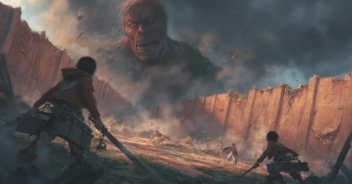 scene of humans defending walls from titans representing attack on titan survival