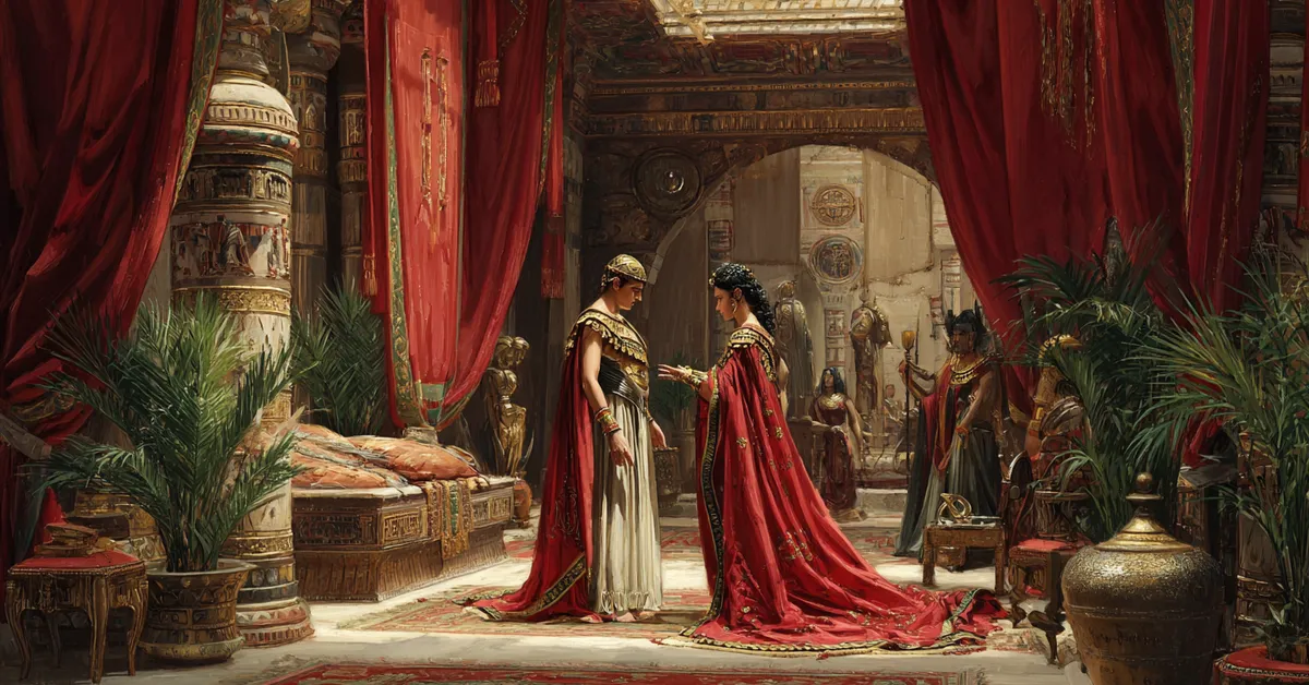 antony confronting cleopatra inside her chamber with raised tension for act 3 scene 13