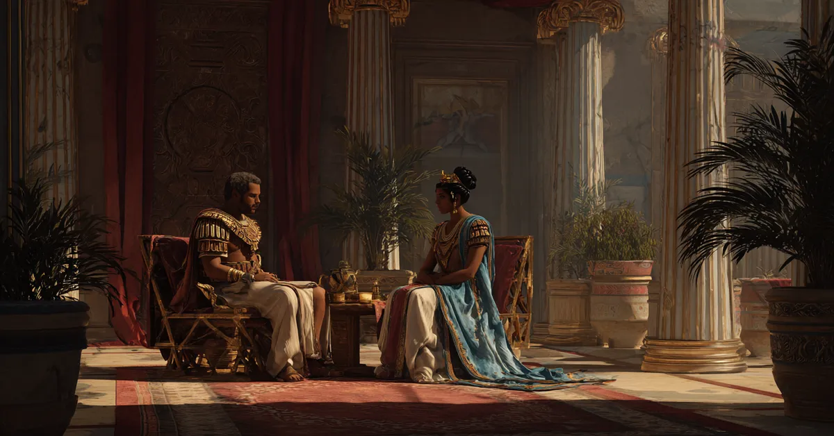 antony and octavia discussing alliance concerns in a private room for act 3 scene 4