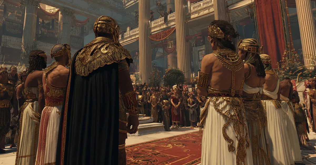 antony speaking to loyal followers during a quiet farewell for act 4 scene 2