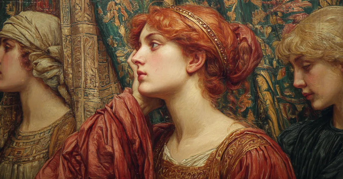 Restored crown before a closing curtain referencing the final resolution of Act 5 Scene 9