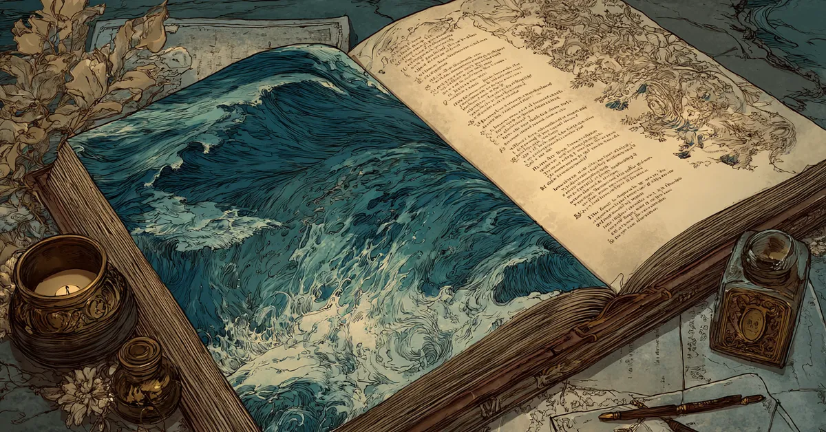 A dictionary open to archaic terms with neat marginal notes supporting vocabulary learning for The Tempest