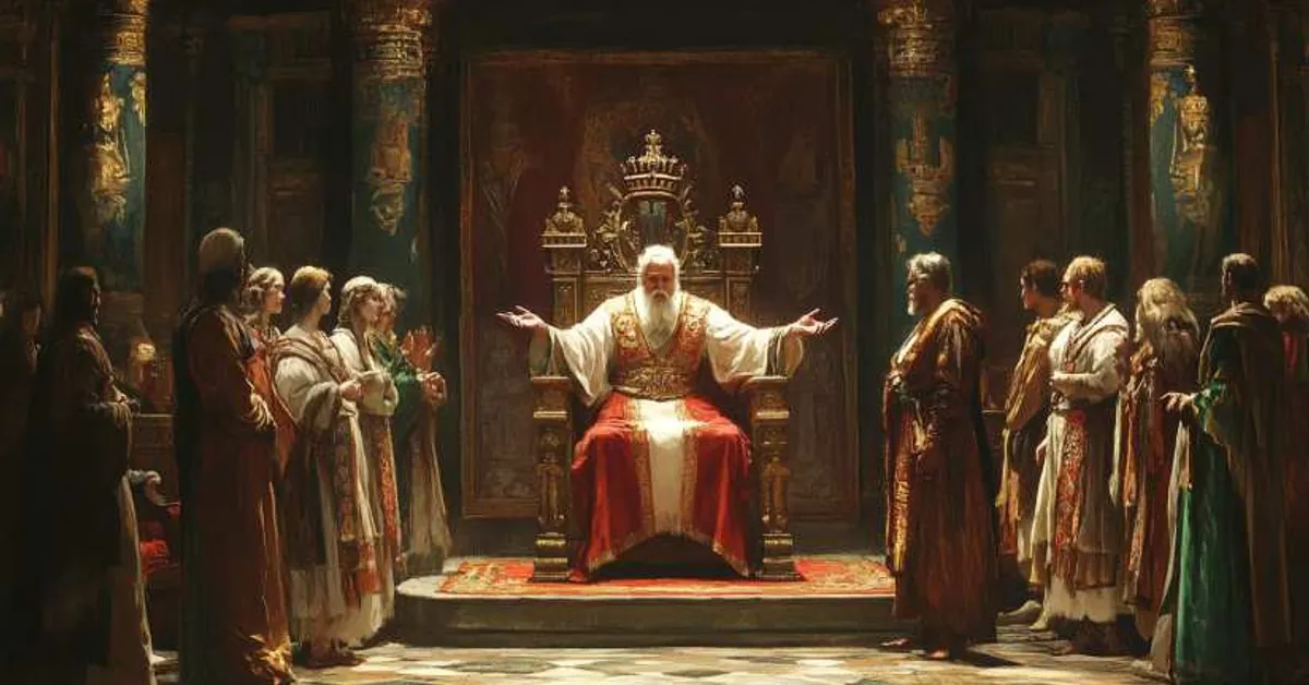 scene of king lear addressing his daughters in the opening court