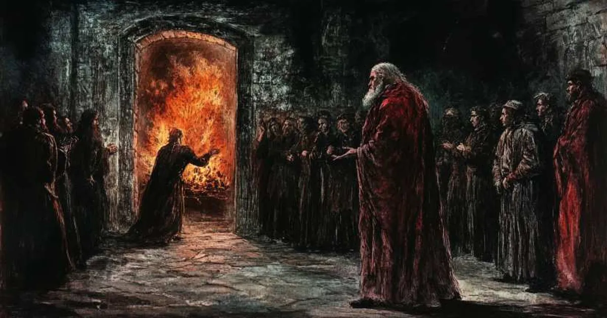 depiction of king lear with the fool during his downfall
