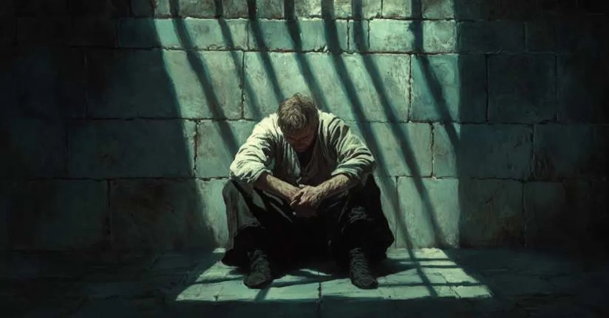 image of kent punished in the stocks outside gloucesters castle