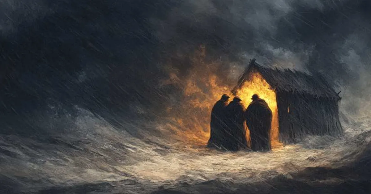 lear and his followers taking shelter in a hovel