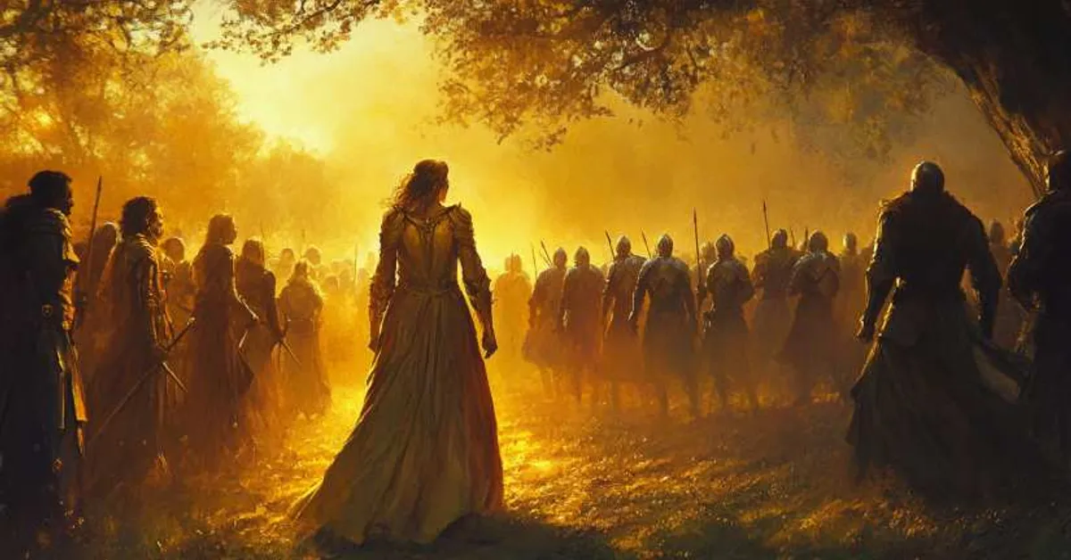 cordelia preparing to rescue her father from peril