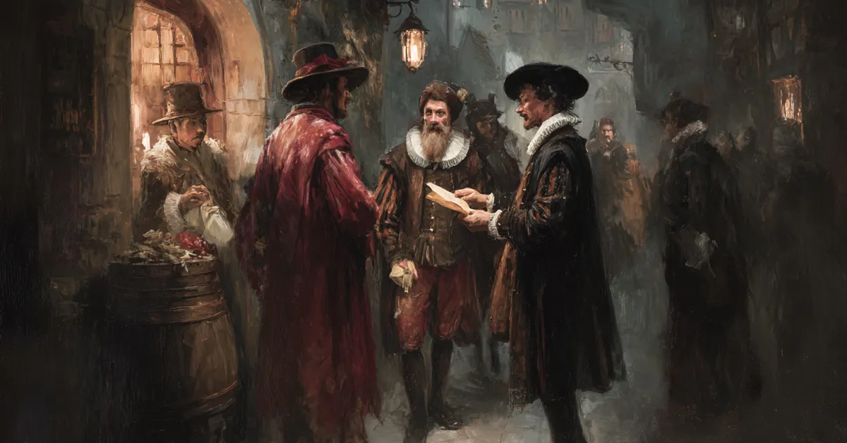 A herald delivering the Duke�s written orders through Vienna�s streets in Act 4 Scene 5