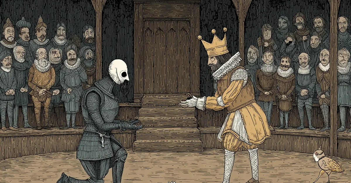 Leonato grieving and challenging Claudio to a duel after Hero�s disgrace in Act 5 Scene 1