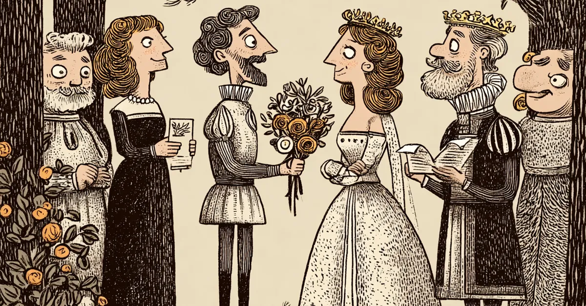 Beatrice and Benedick�s joyful wedding alongside Hero and Claudio in Act 5 Scene 4 of Much Ado About Nothing