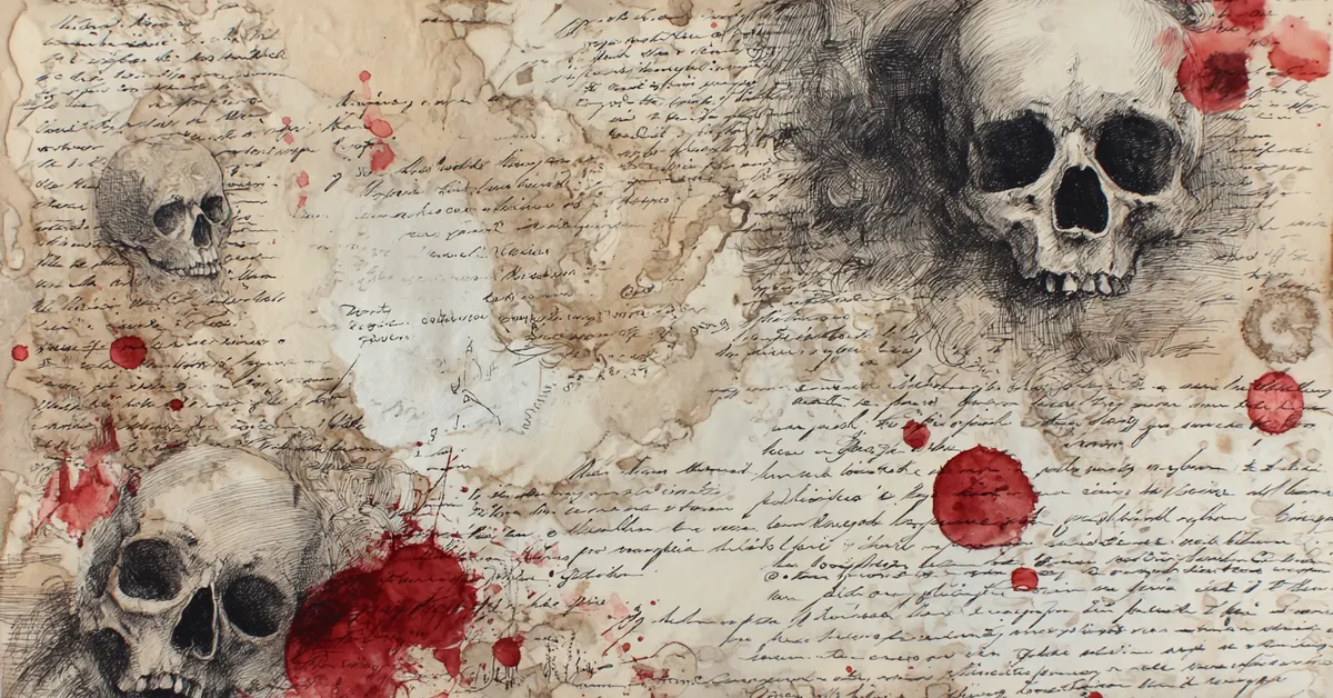 A parchment filled with marked figurative passages and quill ink blots supporting the study focus of Henry VI Part 1 Literary Devices