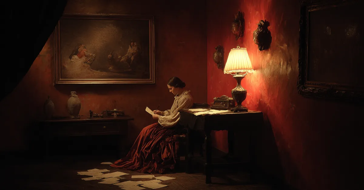 A private room lit by a single lamp where letters are read in haste marking Troilus and Cressida Act 4 Scene 2