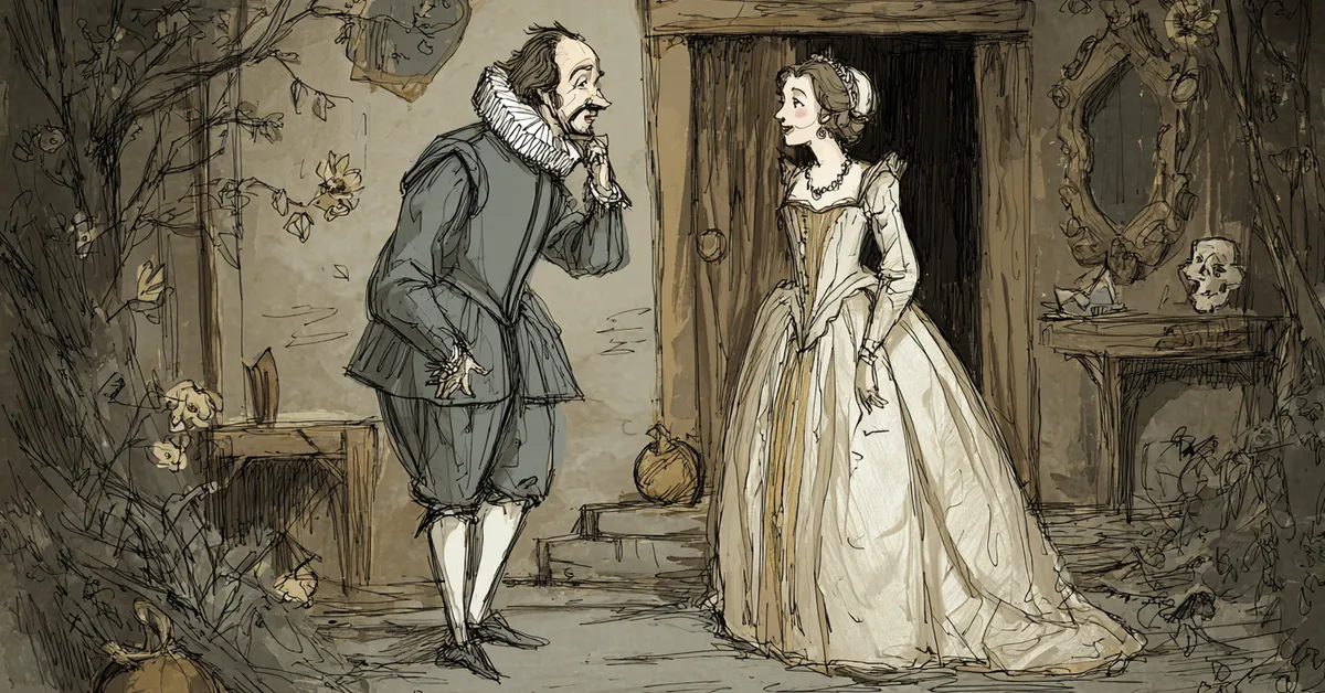 Lucentio revealing his true identity to Bianca in Act 4 Scene 4