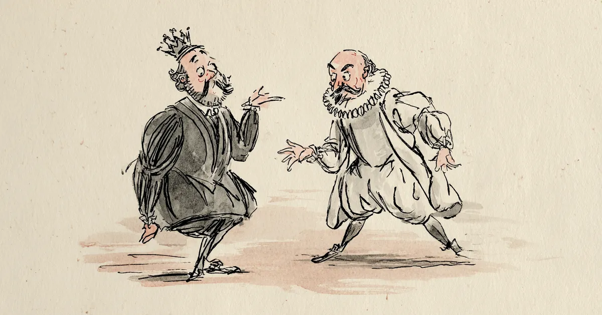 Pedant pretending to be Vincentio confronted by the real father in Act 5 Scene 1