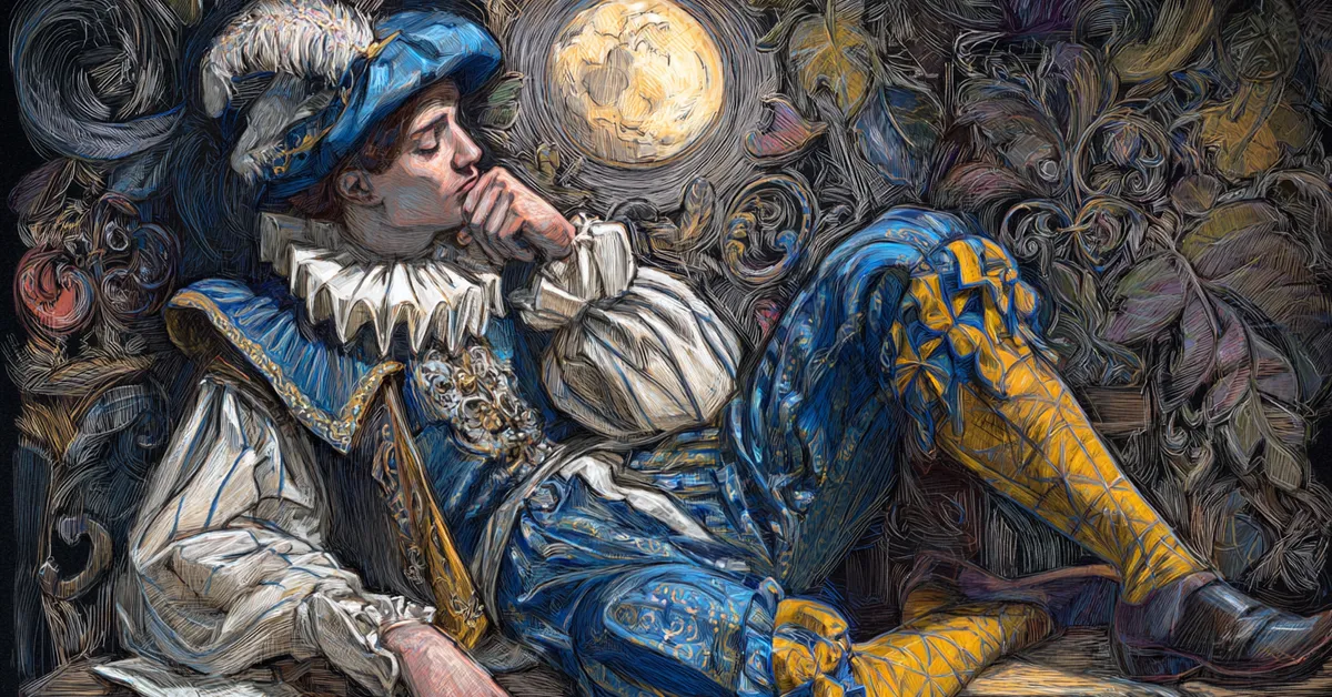 Viola disguising herself as Cesario after surviving the shipwreck in Act 1 of Twelfth Night