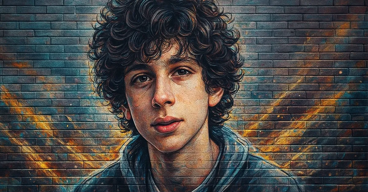painting of euan abercrombie a young boy with curly dark hair and large ears looking nervous and wide-eyed capturing the anxiety of a first year hogwarts student