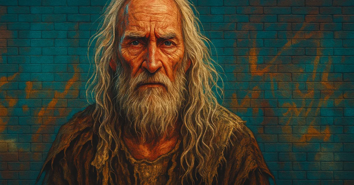 graffiti portrait of Inigo Imago, a mystic wizard with a turban gazing intently into a crystal ball depicting the interpretation of dreams