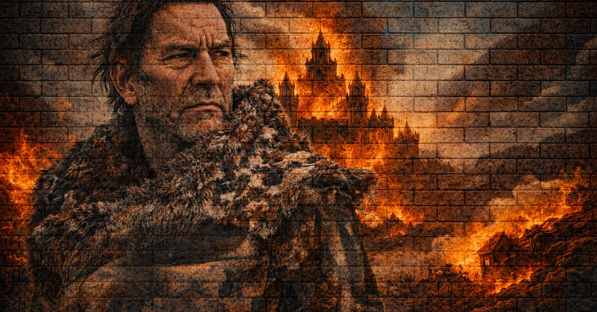 Mance Rayder looks beyond the Wall and see's trouble as behind him caos reigns with fire and heat